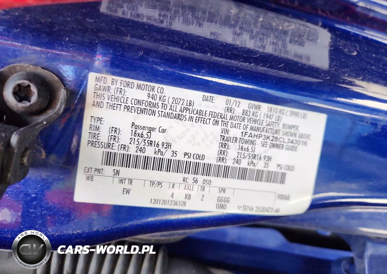 2012 Ford Focus Se VIN:1FAHP3K28CL343016 - 12