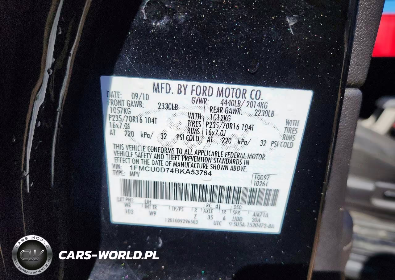 2011 Ford Escape Xlt VIN:1FMCU0D74BKA53764 - 13