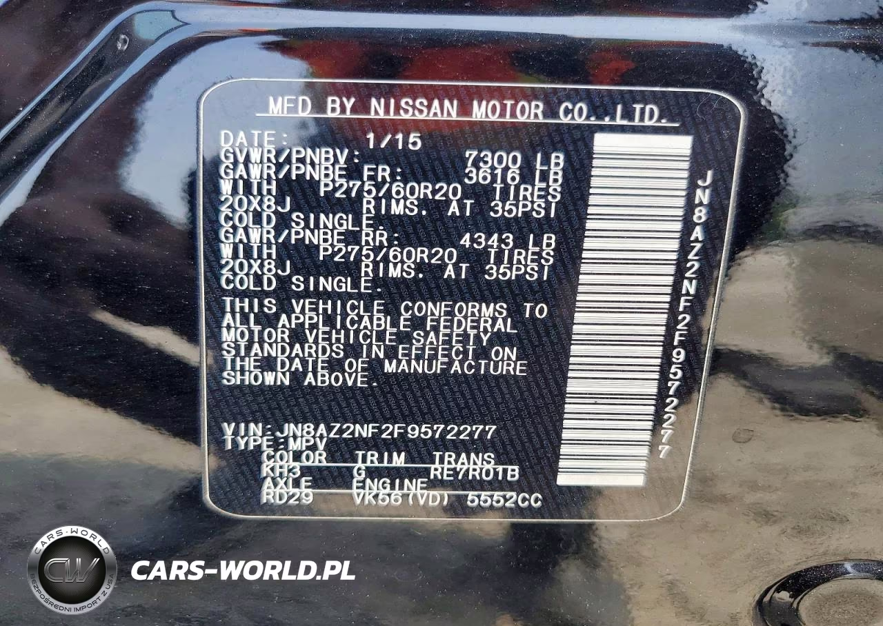 2015 Infiniti Qx80 Base VIN:JN8AZ2NF2F9572277 - 13