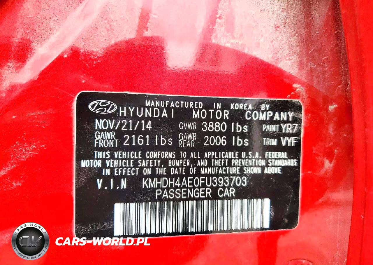 2015 Hyundai Elantra Limited VIN:KMHDH4AE0FU393703 - 12