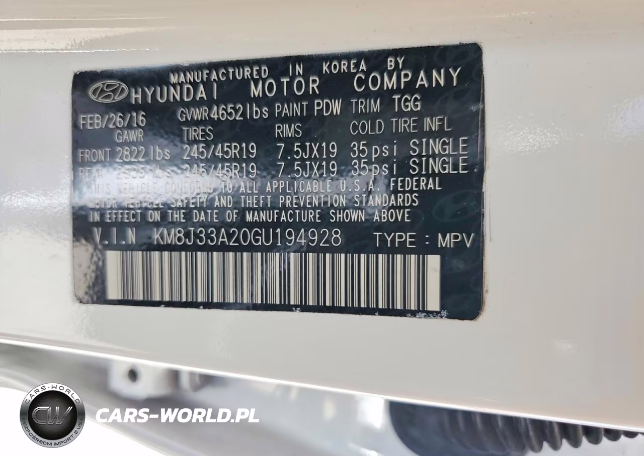 2016 Hyundai Tucson Sport VIN:KM8J33A20GU194928 - 13
