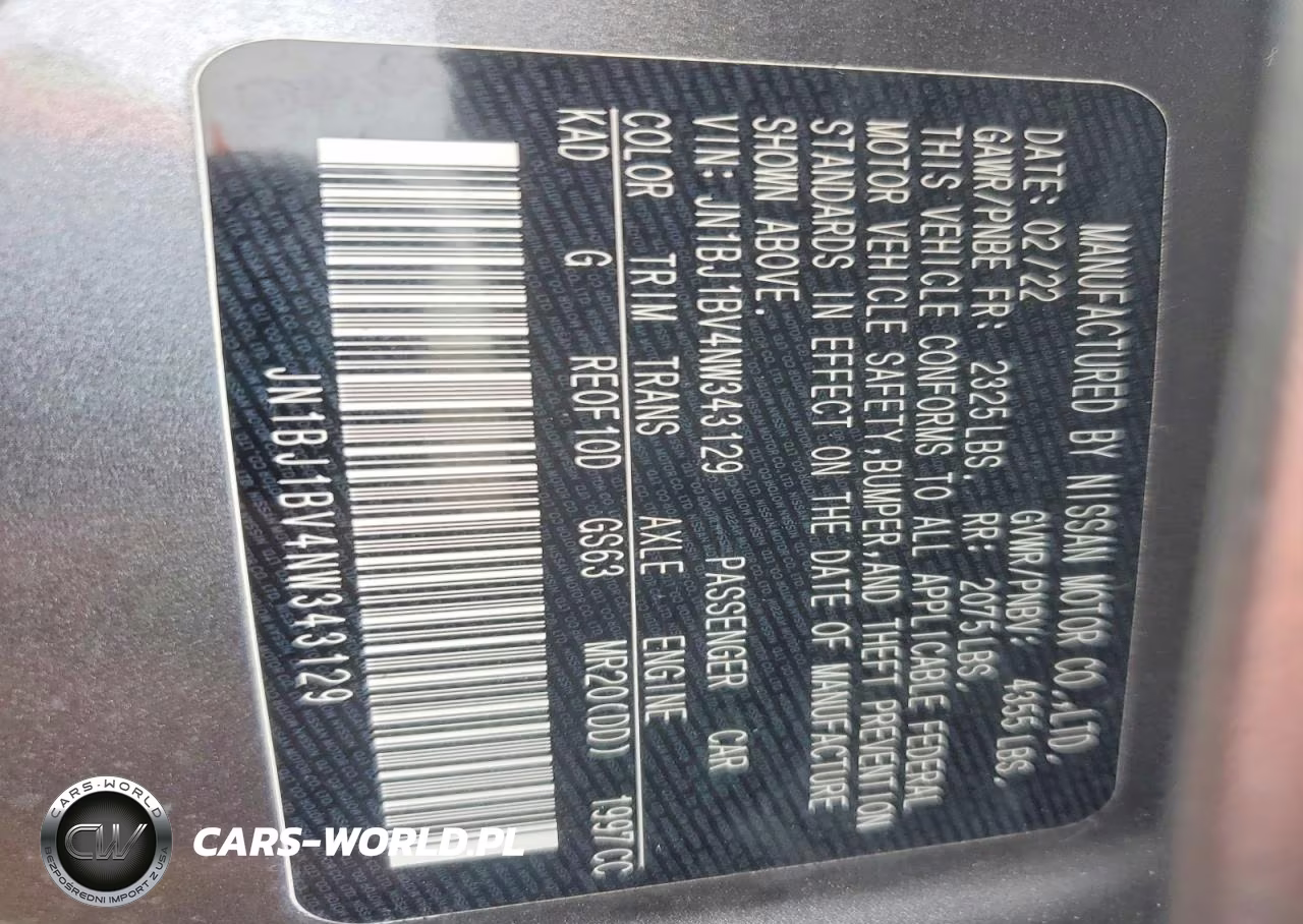 2022 Nissan Rogue Sport Sv VIN:JN1BJ1BV4NW343129 - 13