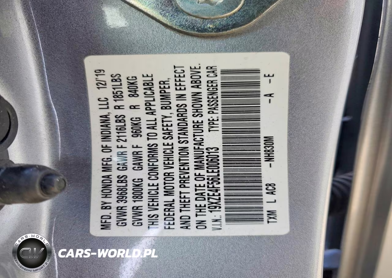 2020 Honda Insight Ex VIN:19XZE4F56LE006013 - 12