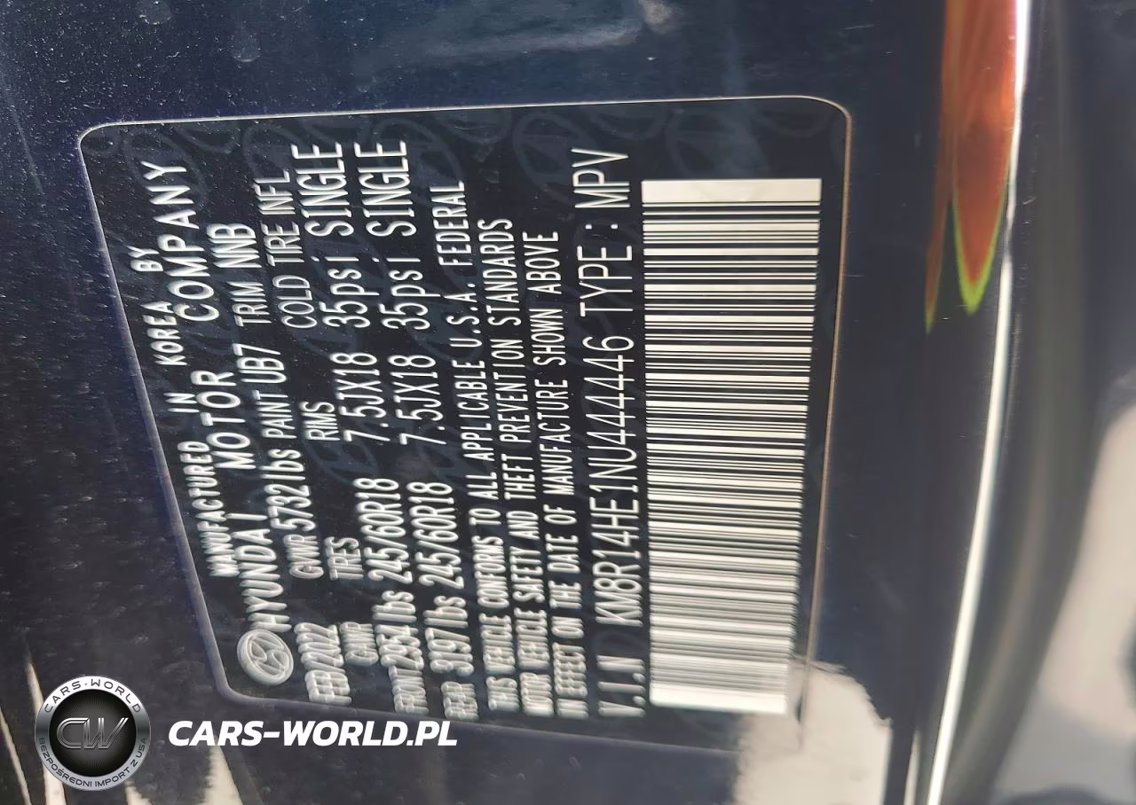 2022 Hyundai Palisade Se VIN:KM8R14HE1NU444446 - 13