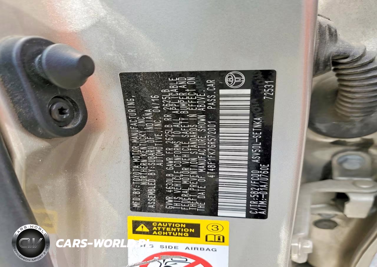 2016 Toyota Camry Le VIN:4T4BF1FK7GR572001 - 12