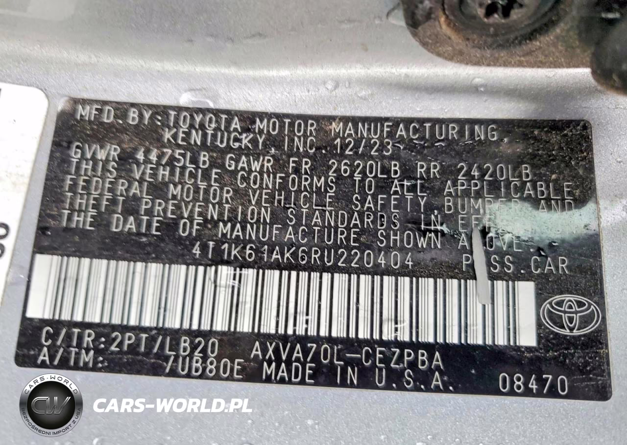 2024 Toyota Camry Xse VIN:4T1K61AK6RU220404 - 13