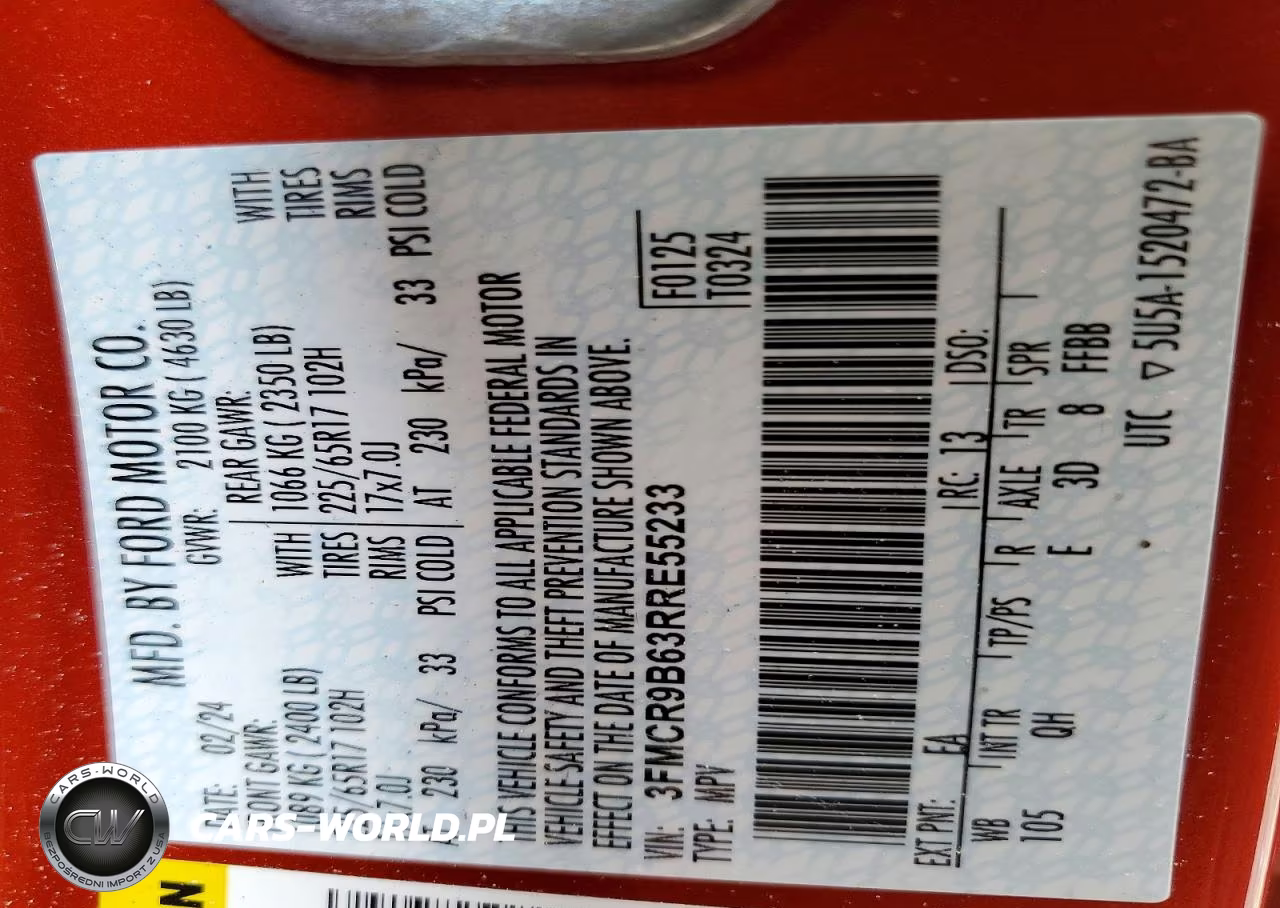 2024 Ford Bronco Sport Big Bend VIN:3FMCR9B63RRE55233 - 13