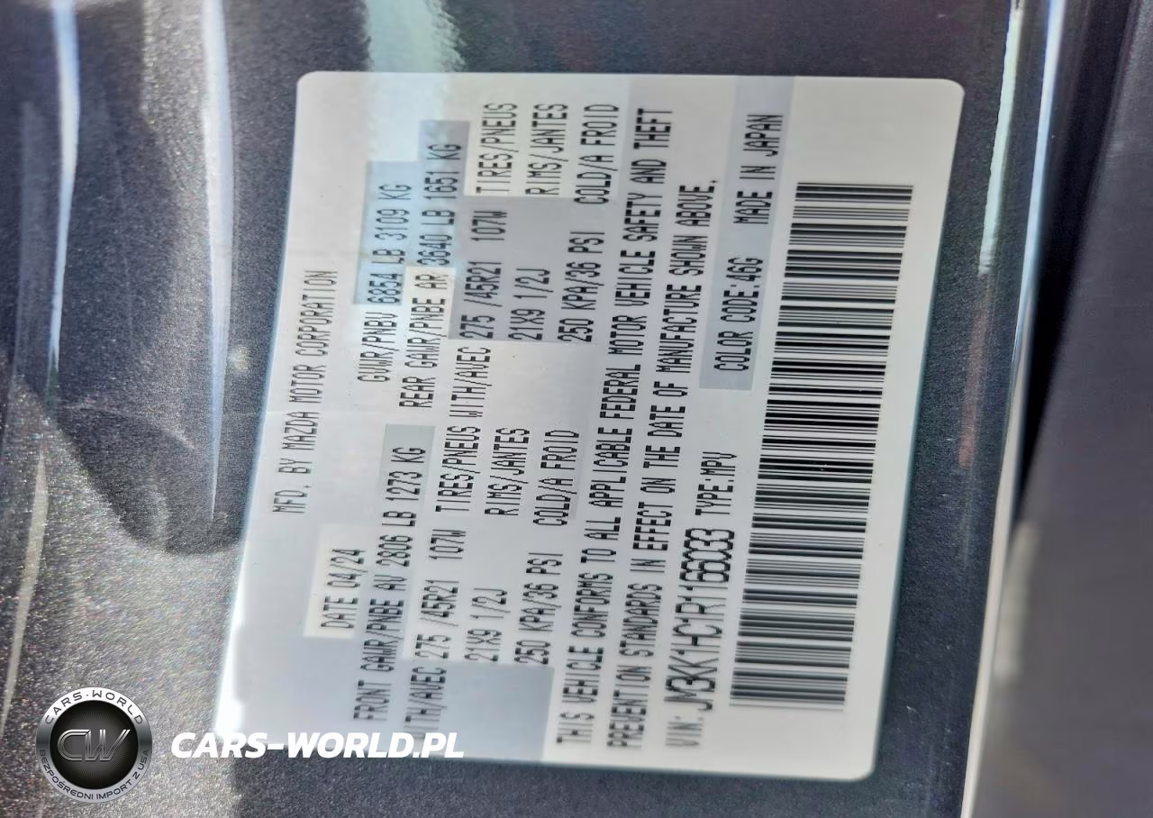 2024 Mazda Cx-90 VIN:JM3KK1HC1R1166033 - 13