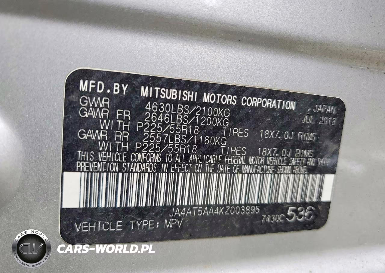 2019 Mitsubishi Eclipse Cross Se VIN:JA4AT5AA4KZ003895 - 14