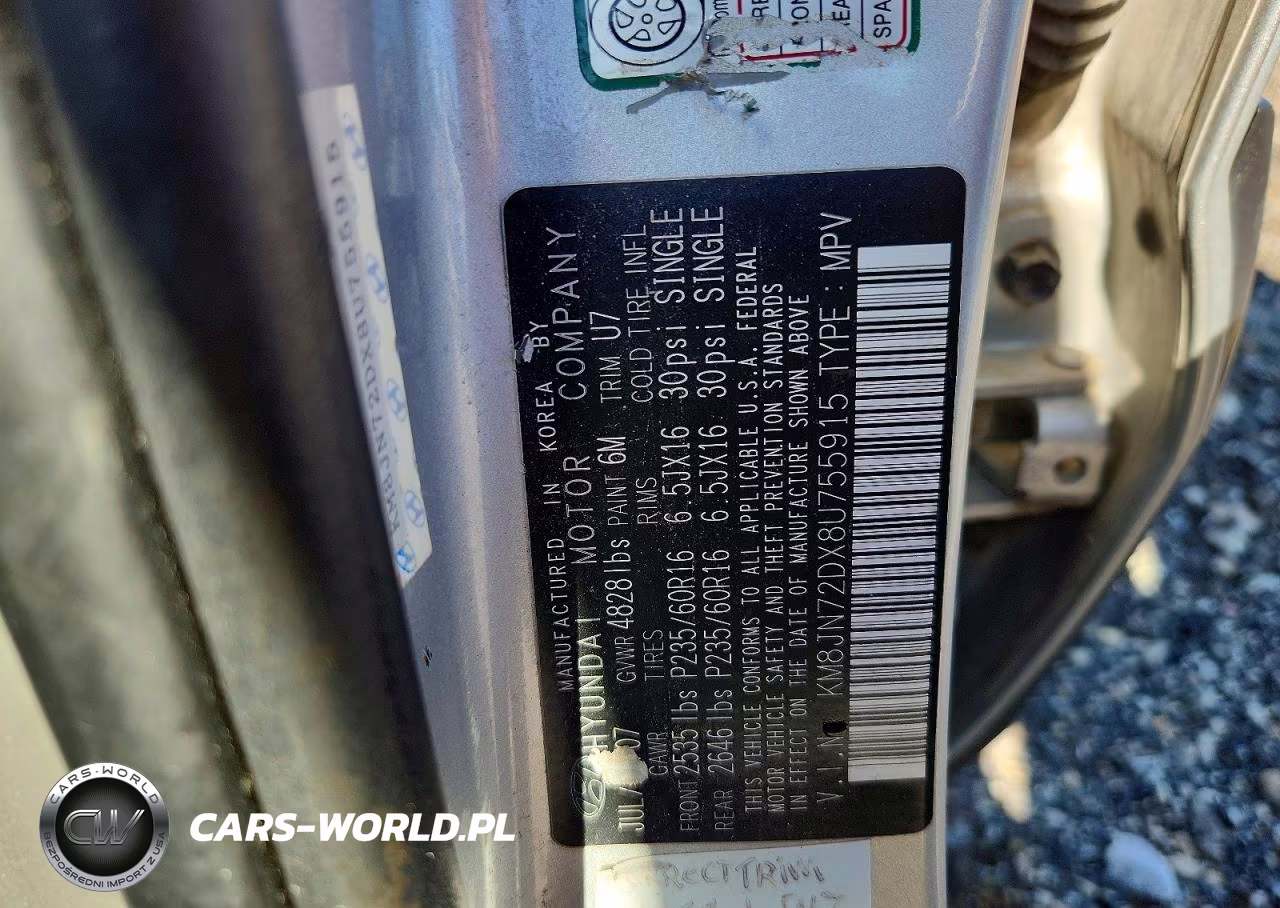2008 Hyundai Tucson Se VIN:KM8JN72DX8U755915 - 13