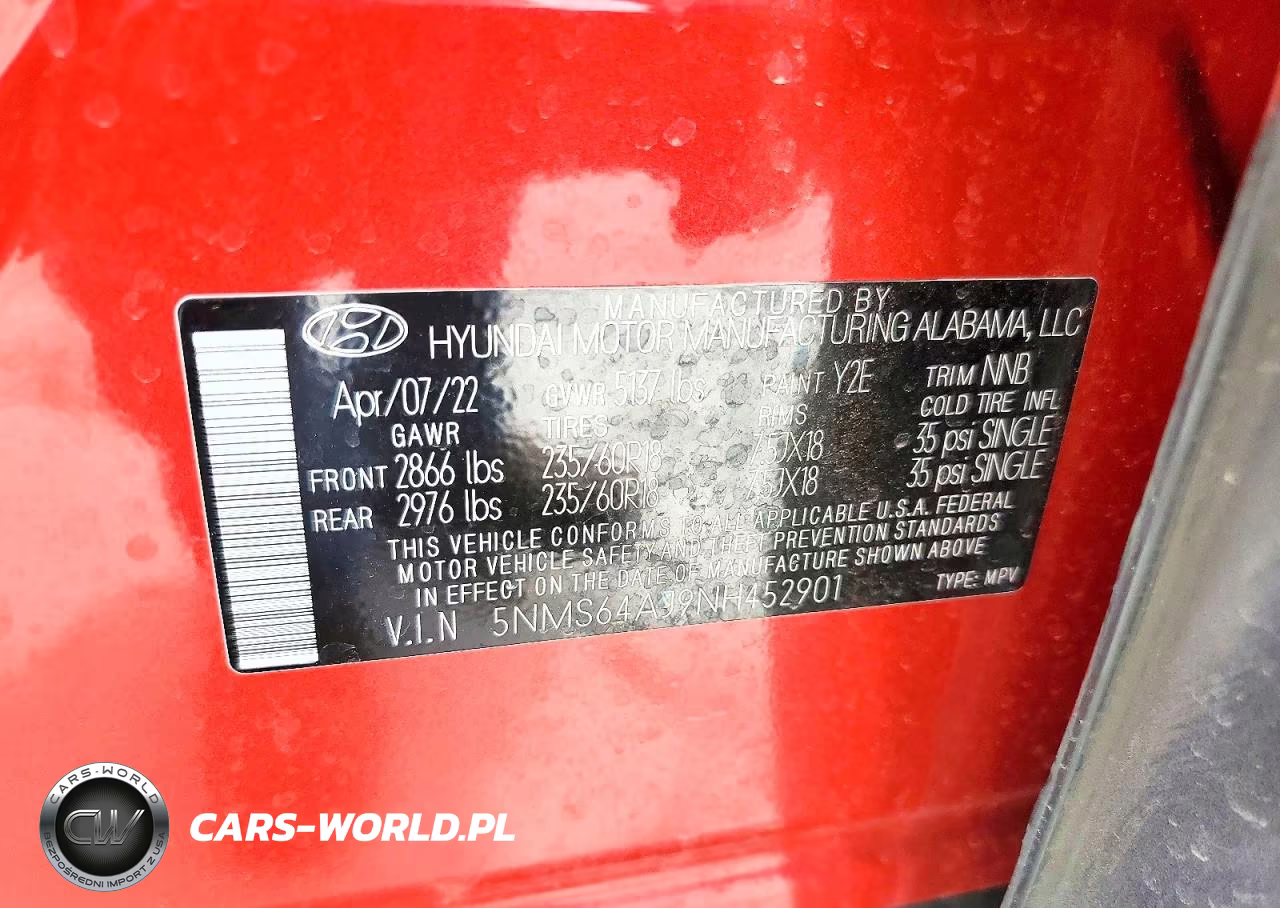 2022 Hyundai Santa Fe Xrt VIN:5NMS64AJ9NH452901 - 12