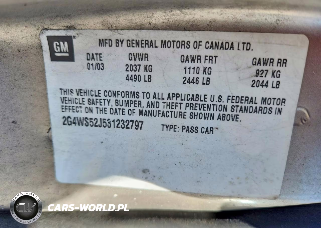2003 Buick Century Custom VIN:2G4WS52J531232797 - 12