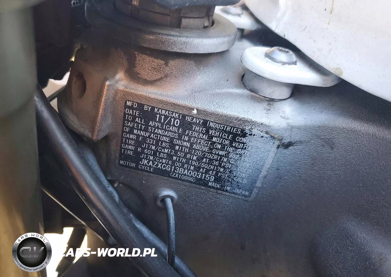 2011 Kawasaki Z1000 VIN:JKAZXCG13BA003159 - 9