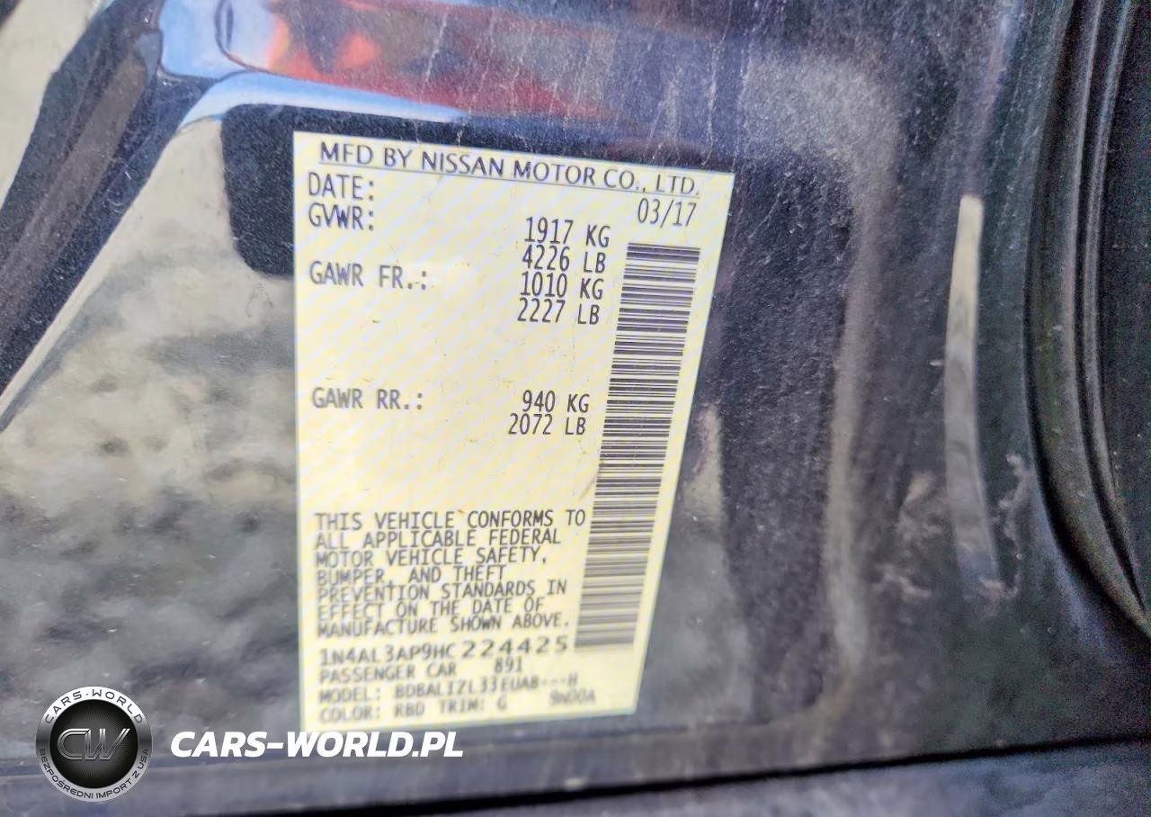 2017 Nissan Altima 2.5 Sv VIN:1N4AL3AP9HC224425 - 12