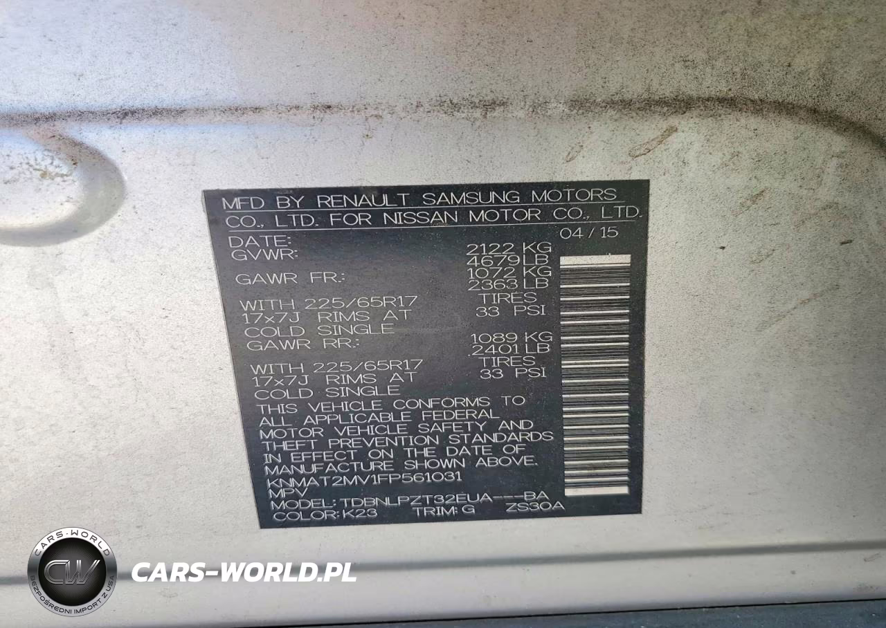2015 Nissan Rogue S VIN:KNMAT2MV1FP561031 - 13