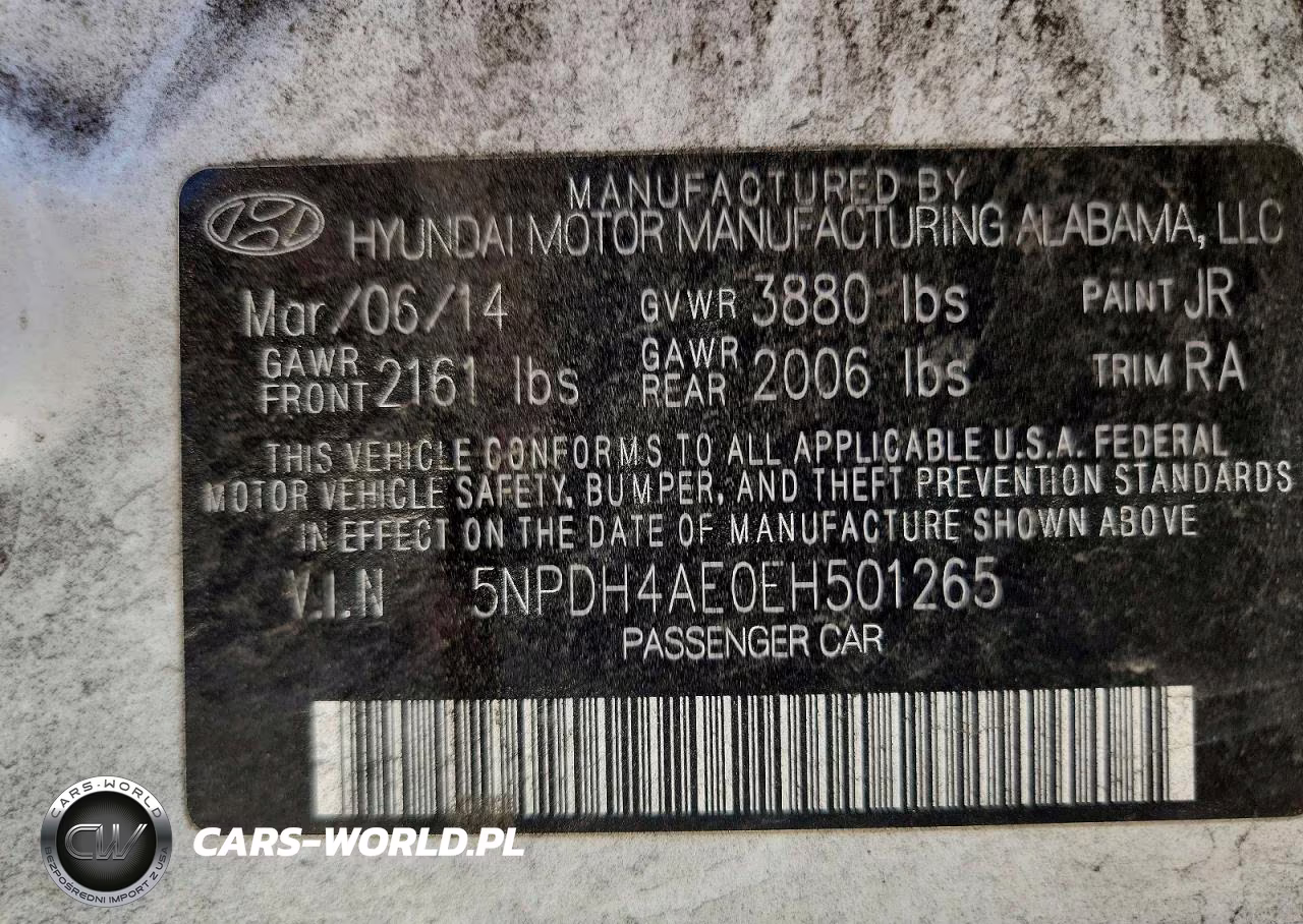 2014 Hyundai Elantra Se VIN:5NPDH4AE0EH501265 - 13