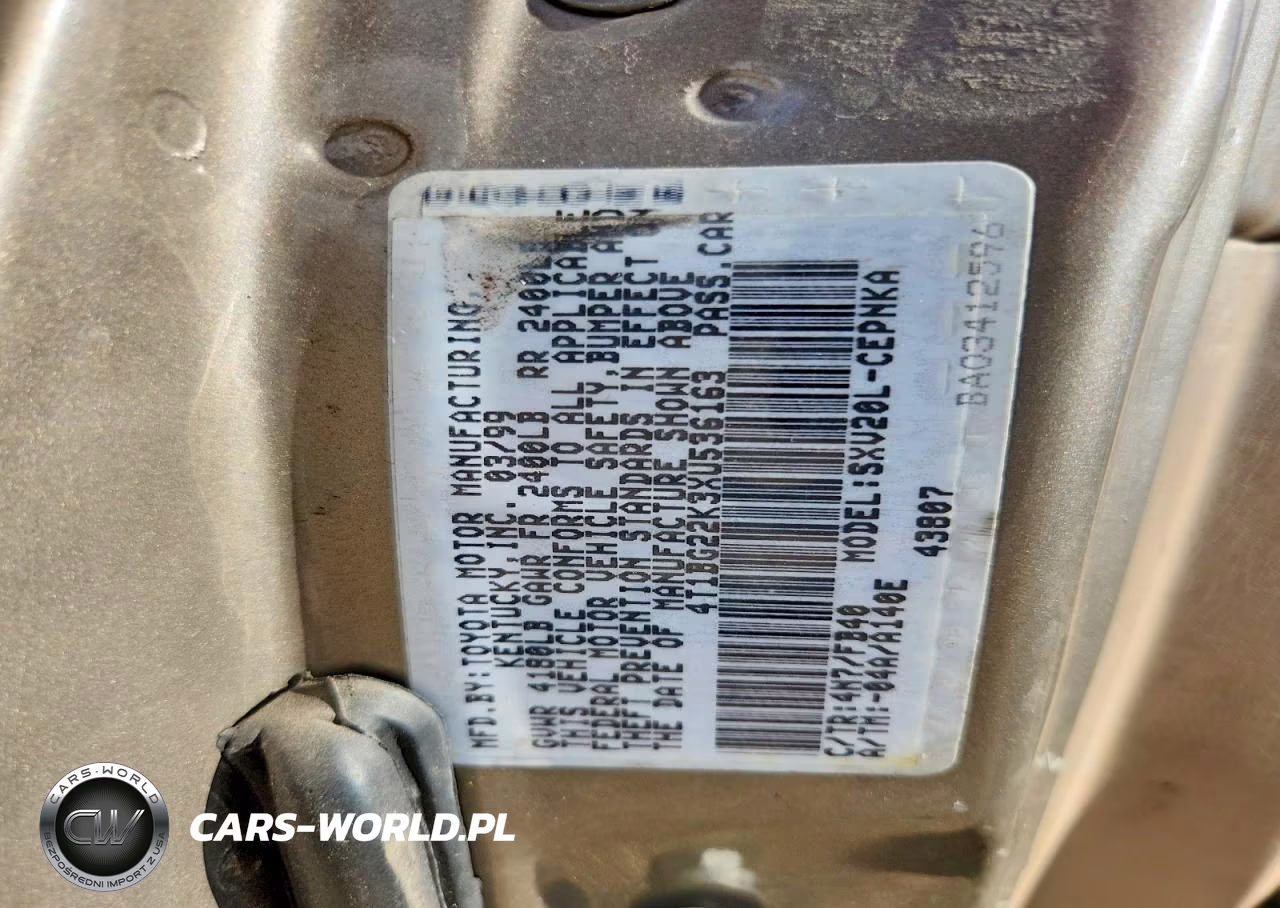 1999 Toyota Camry Le VIN:4T1BG22K3XU536163 - 12