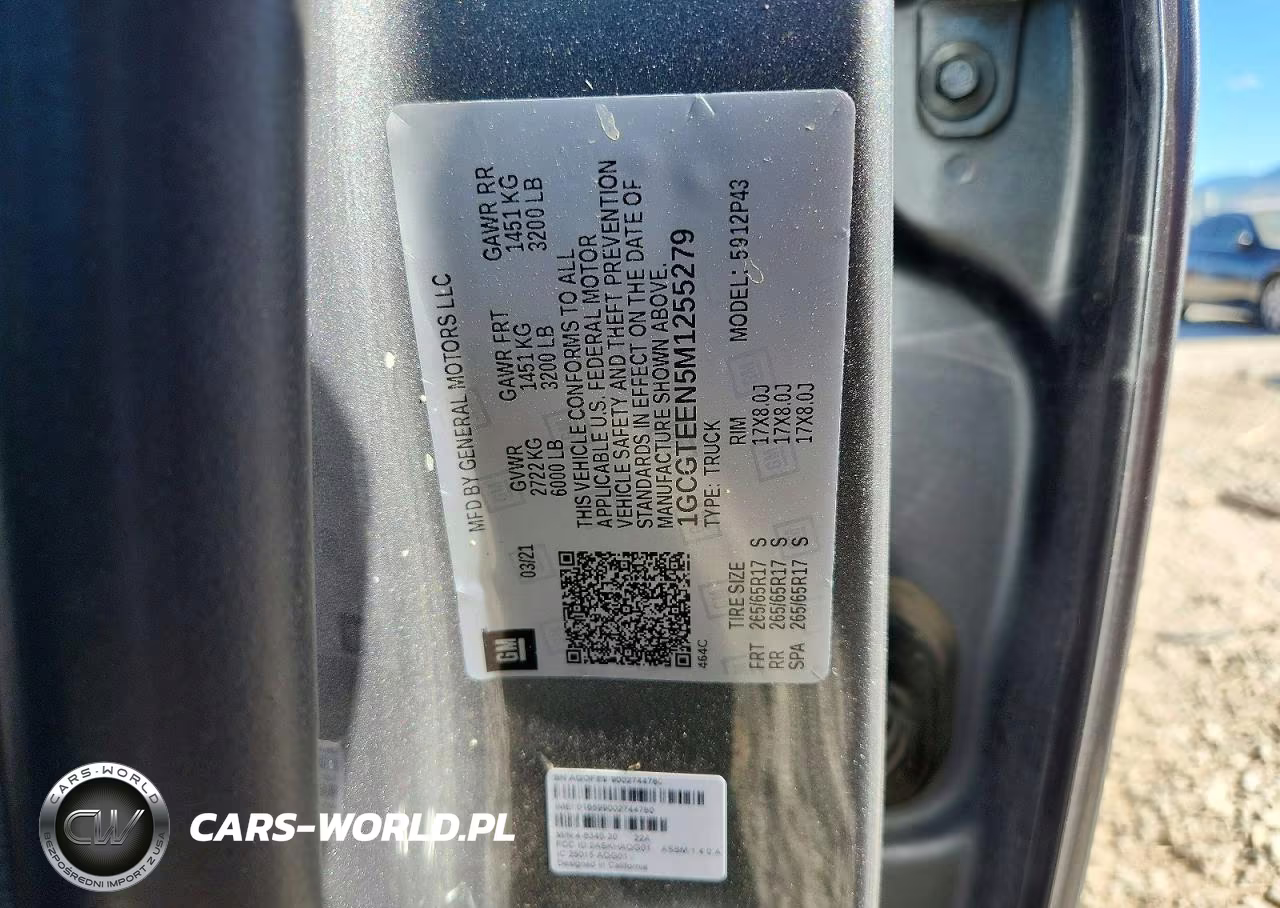 2021 Chevrolet Colorado Zr2 VIN:1GCGTEEN5M1255279 - 12