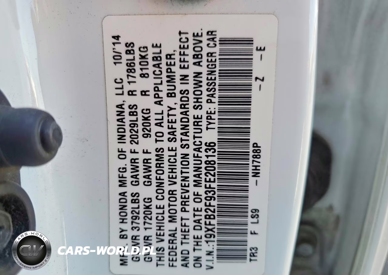 2015 Honda Civic Exl VIN:19XFB2F93FE208136 - 12