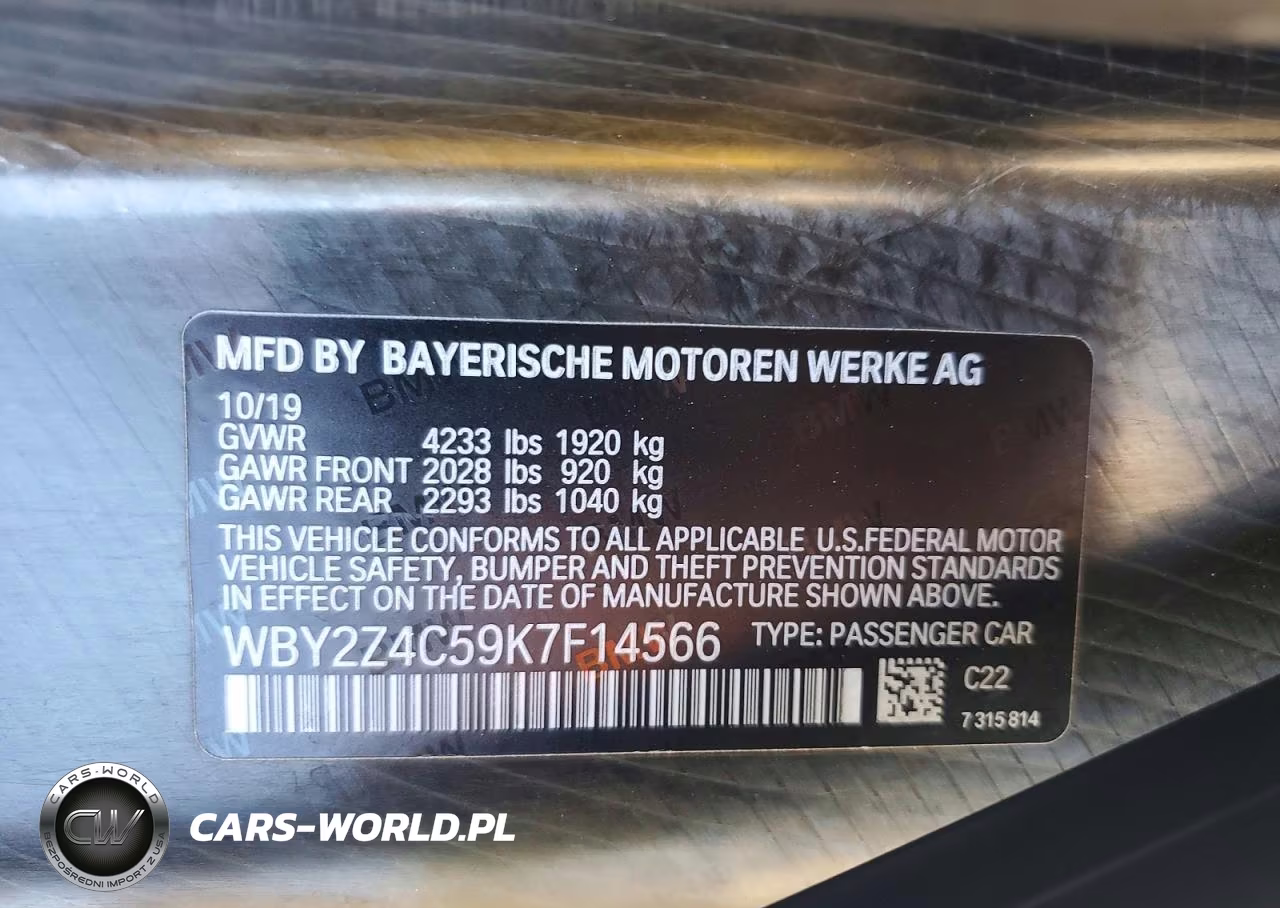 2019 BMW I8 VIN:WBY2Z4C59K7F14566 - 12