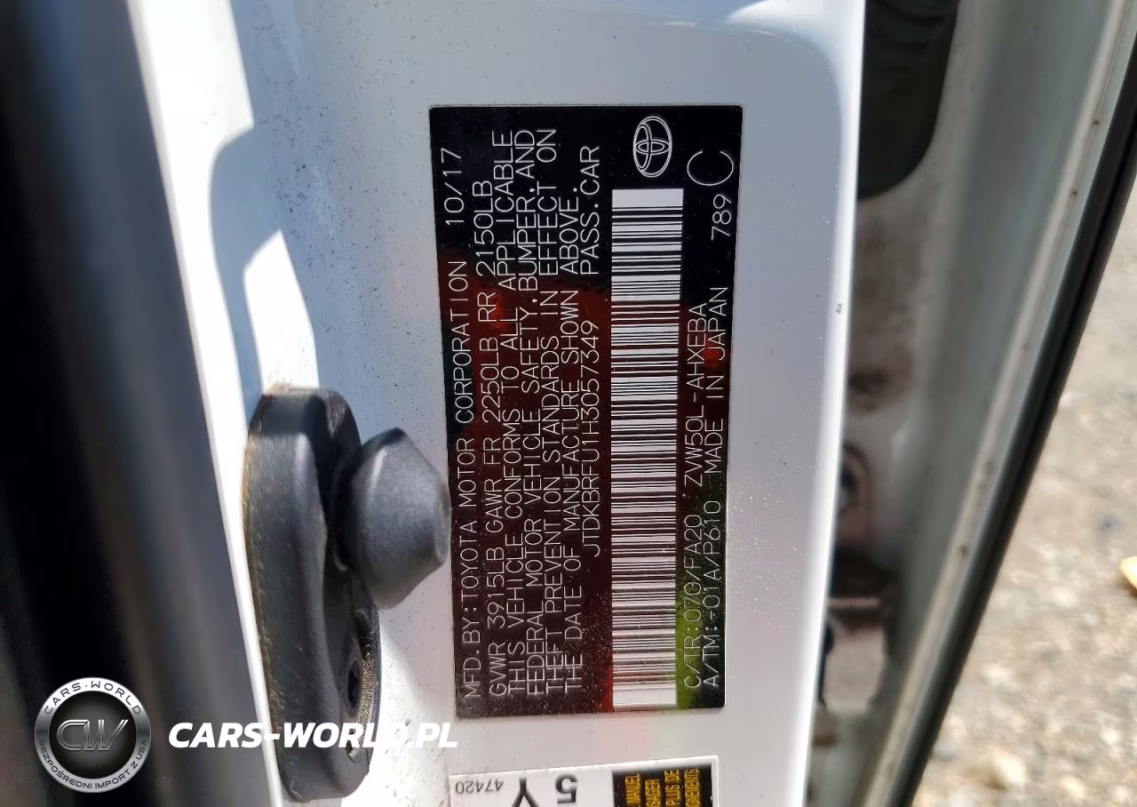 2017 Toyota Prius Two VIN:JTDKBRFU1H3057349 - 12