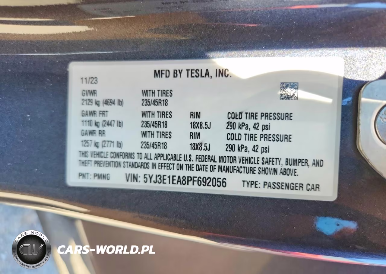 2023 Tesla Model 3 VIN:5YJ3E1EA8PF692056 - 12