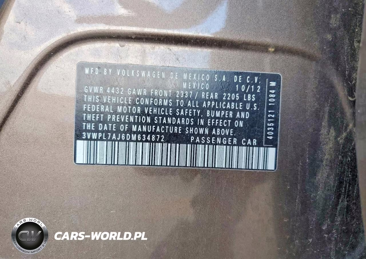 2013 Volkswagen Jetta Tdi VIN:3VWPL7AJ6DM634872 - 12