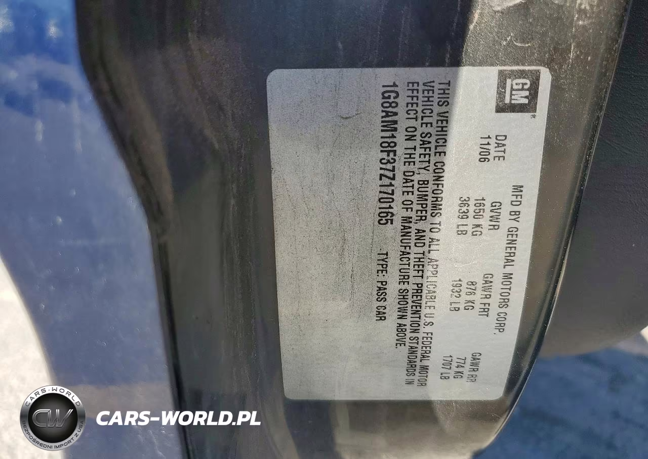 2007 Saturn Ion Level 2 VIN:1G8AM18F37Z170165 - 12