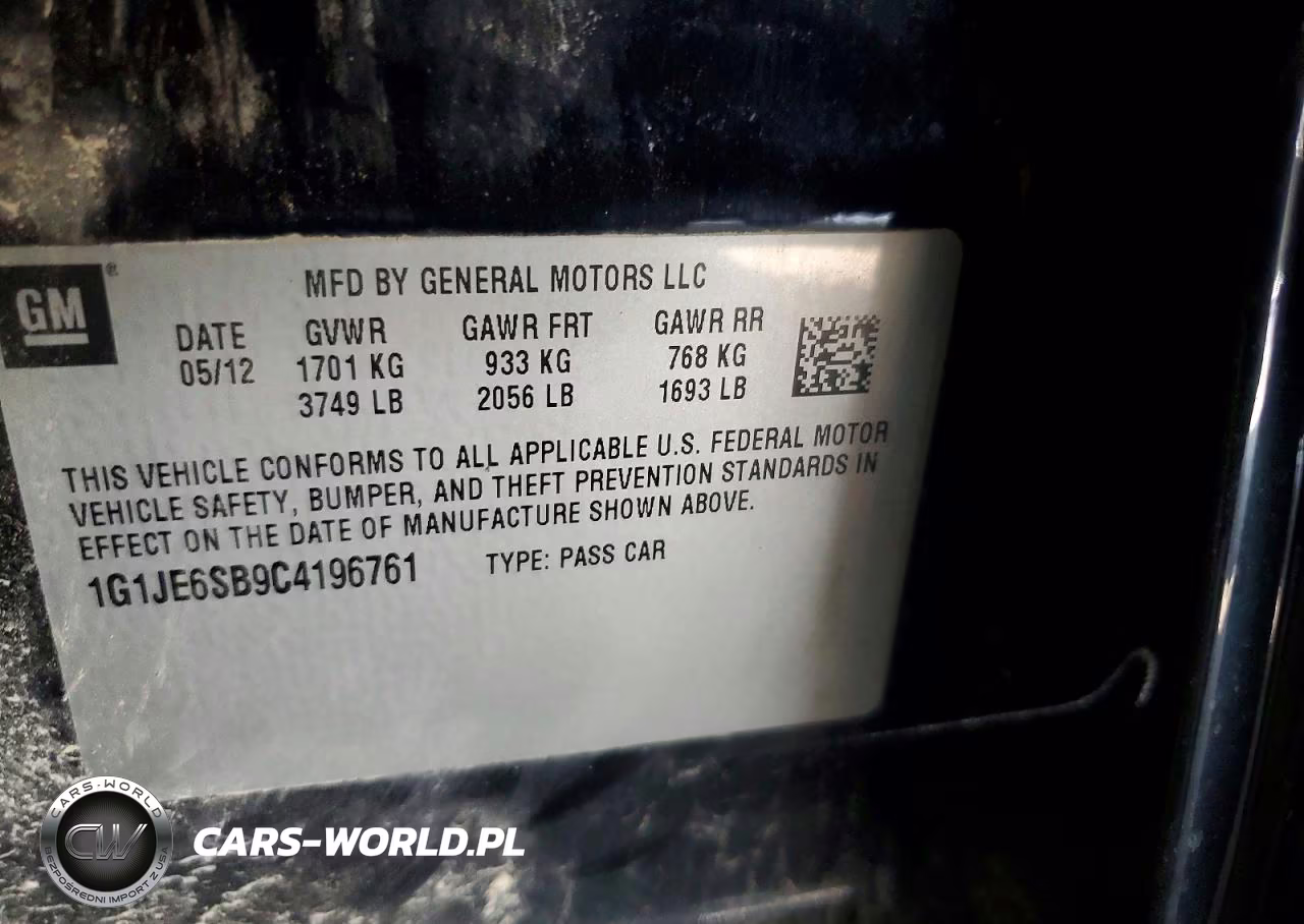 CHEVROLET SONIC LTZ VIN:1G1JE6SB9C4196761 - 12