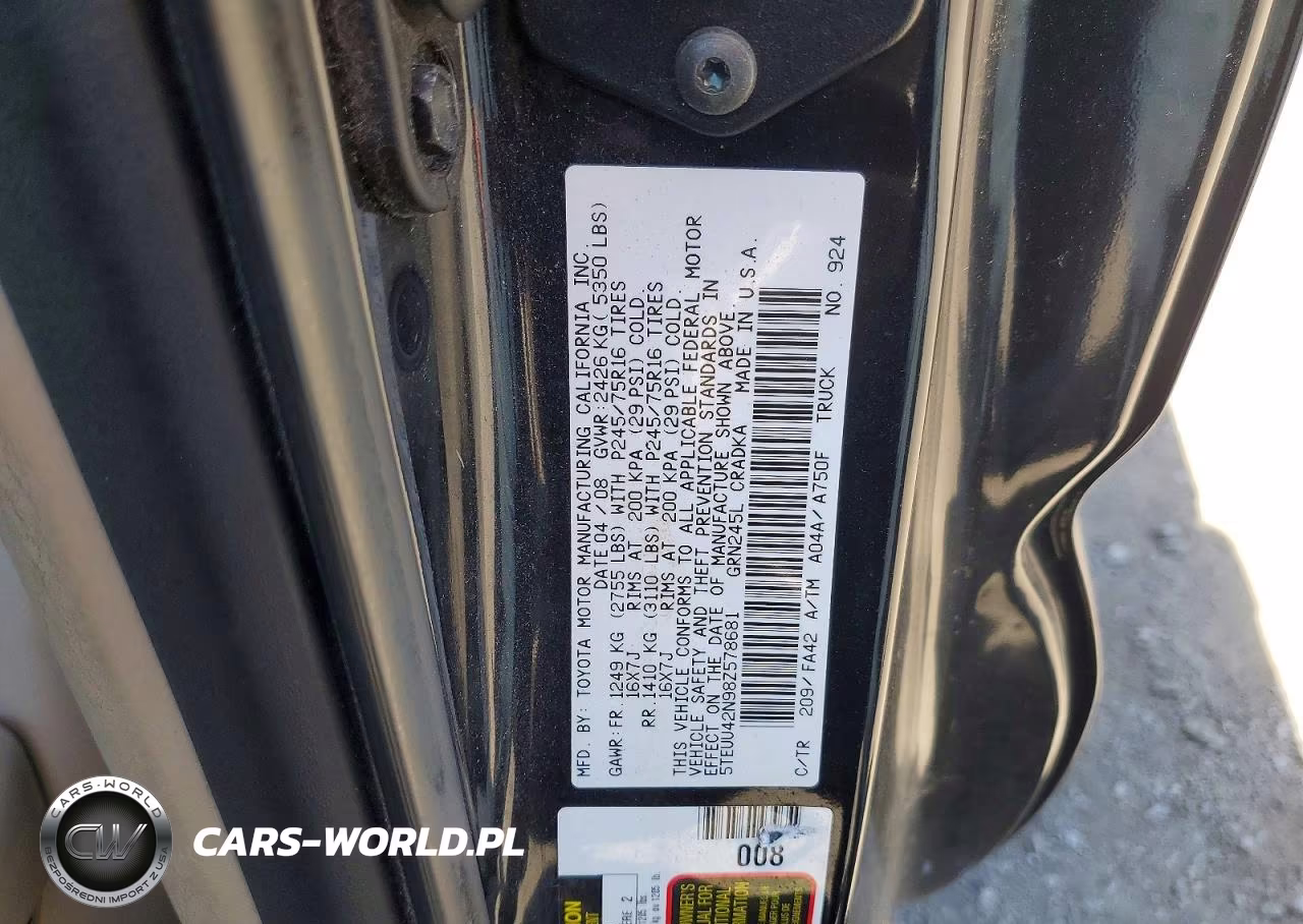 2008 Toyota Tacoma Access Cab VIN:5TEUU42N98Z578681 - 12