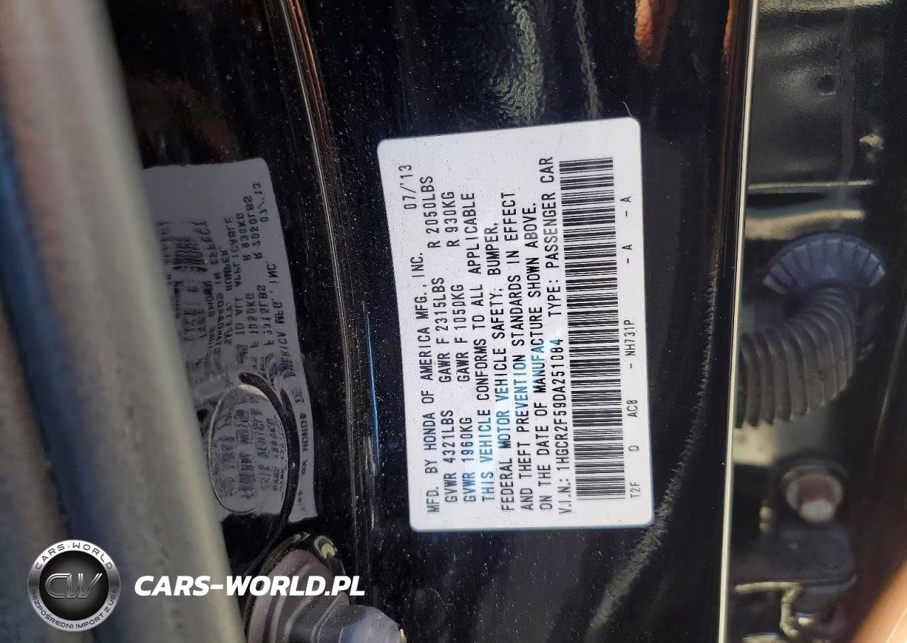 2013 Honda Accord Sport VIN:1HGCR2F59DA251084 - 12