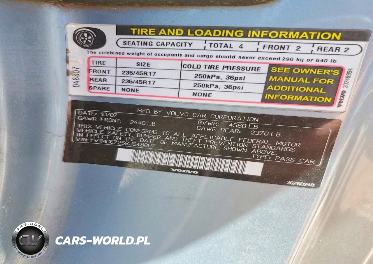 2008 Volvo C70 VIN:YV1MC67258J048807 - 12