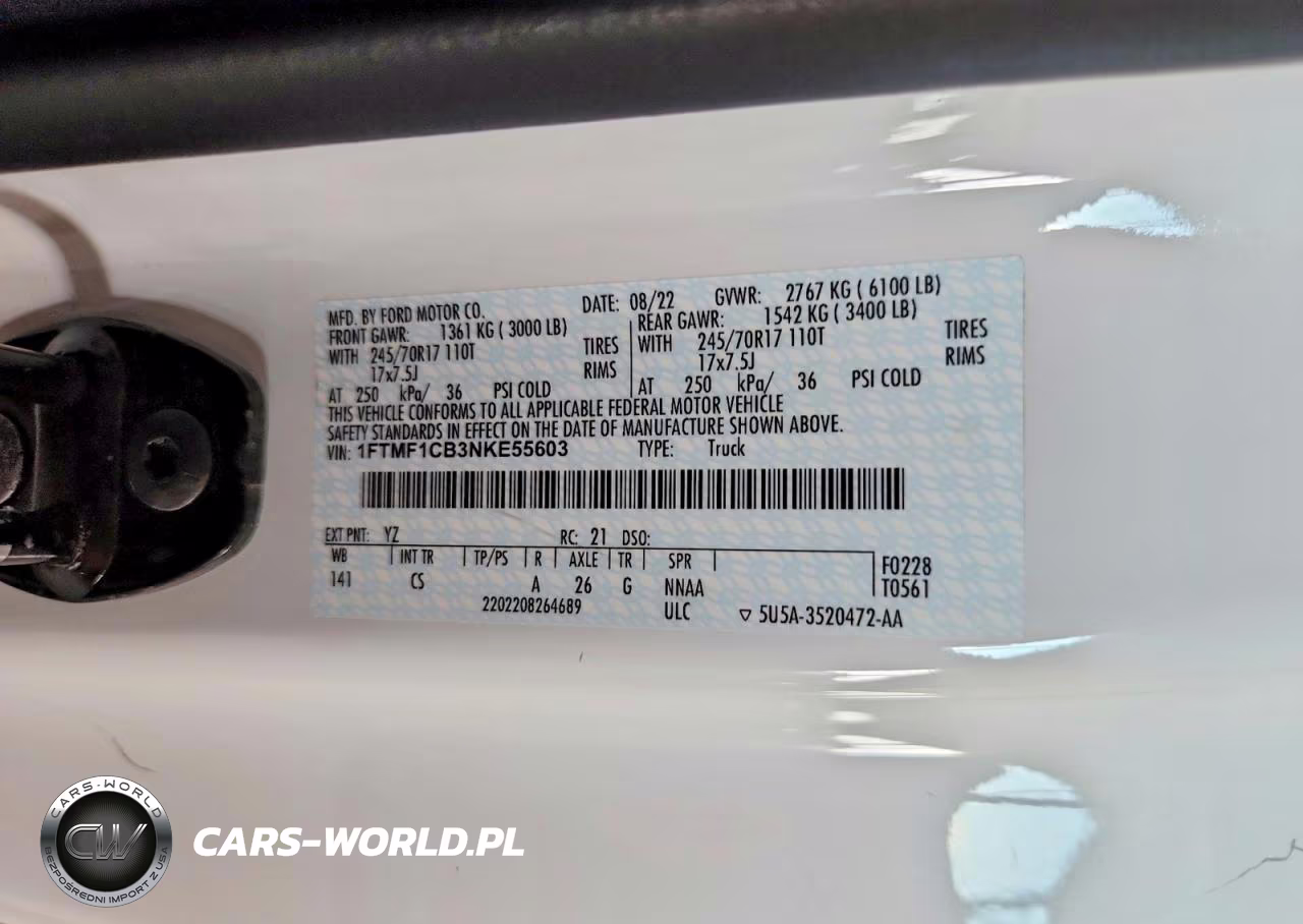 2022 Ford F150 VIN:1FTMF1CB3NKE55603 - 12