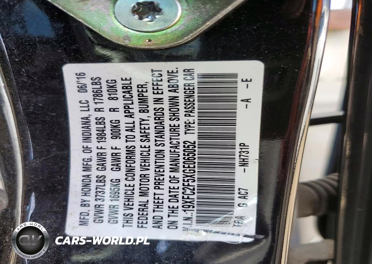 2016 Honda Civic Lx VIN:19XFC2F5XGE065052 - 12
