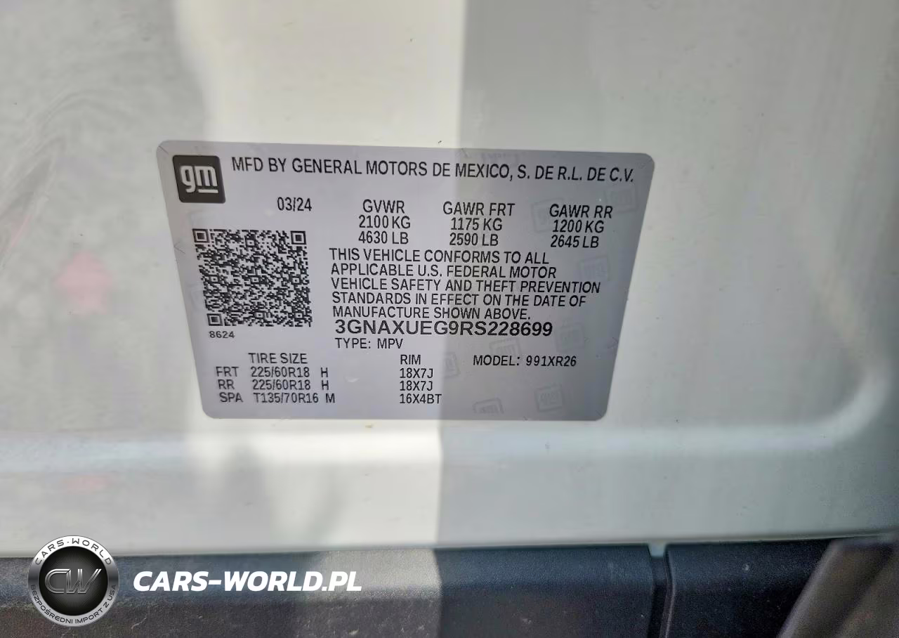 2024 Chevrolet Equinox Lt VIN:3GNAXUEG9RS228699 - 12