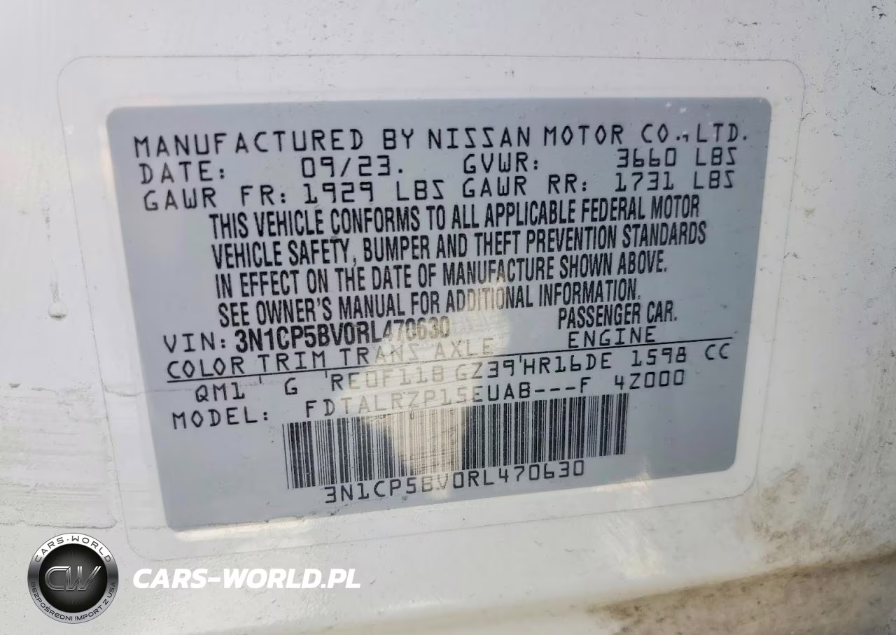 2024 Nissan Kicks S VIN:3N1CP5BV0RL470630 - 13
