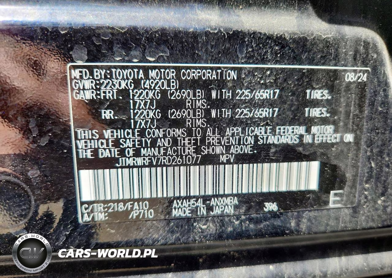 2024 Toyota Rav4 Hybrid Xle VIN:JTMRWRFV7RD261077 - 13