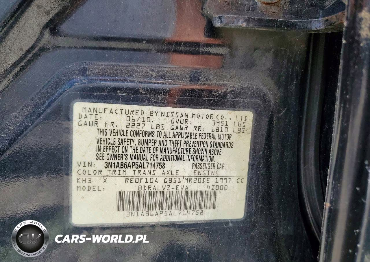 2010 Nissan Sentra 2.0 VIN:3N1AB6AP5AL714758 - 12