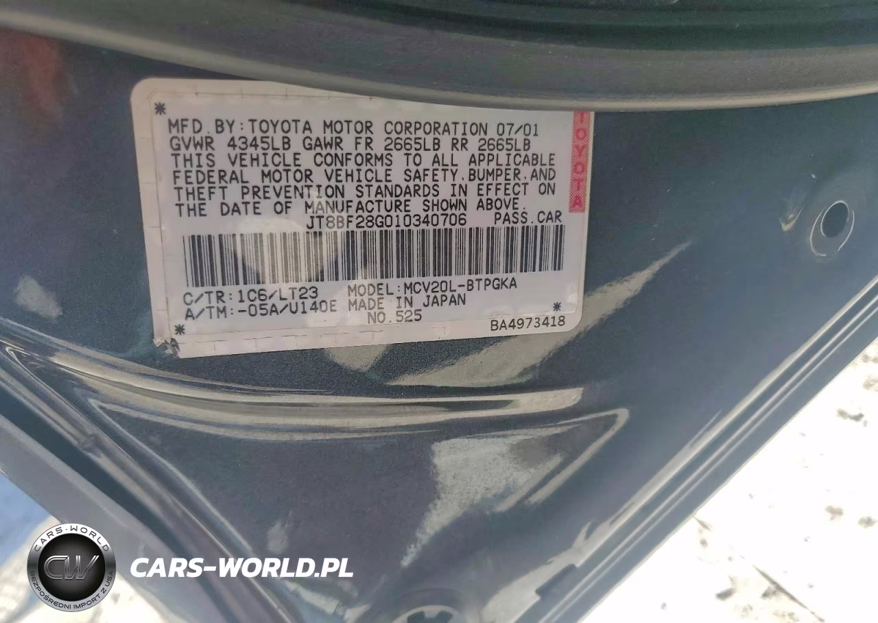 2001 Lexus Es 300 VIN:JT8BF28G010340706 - 12