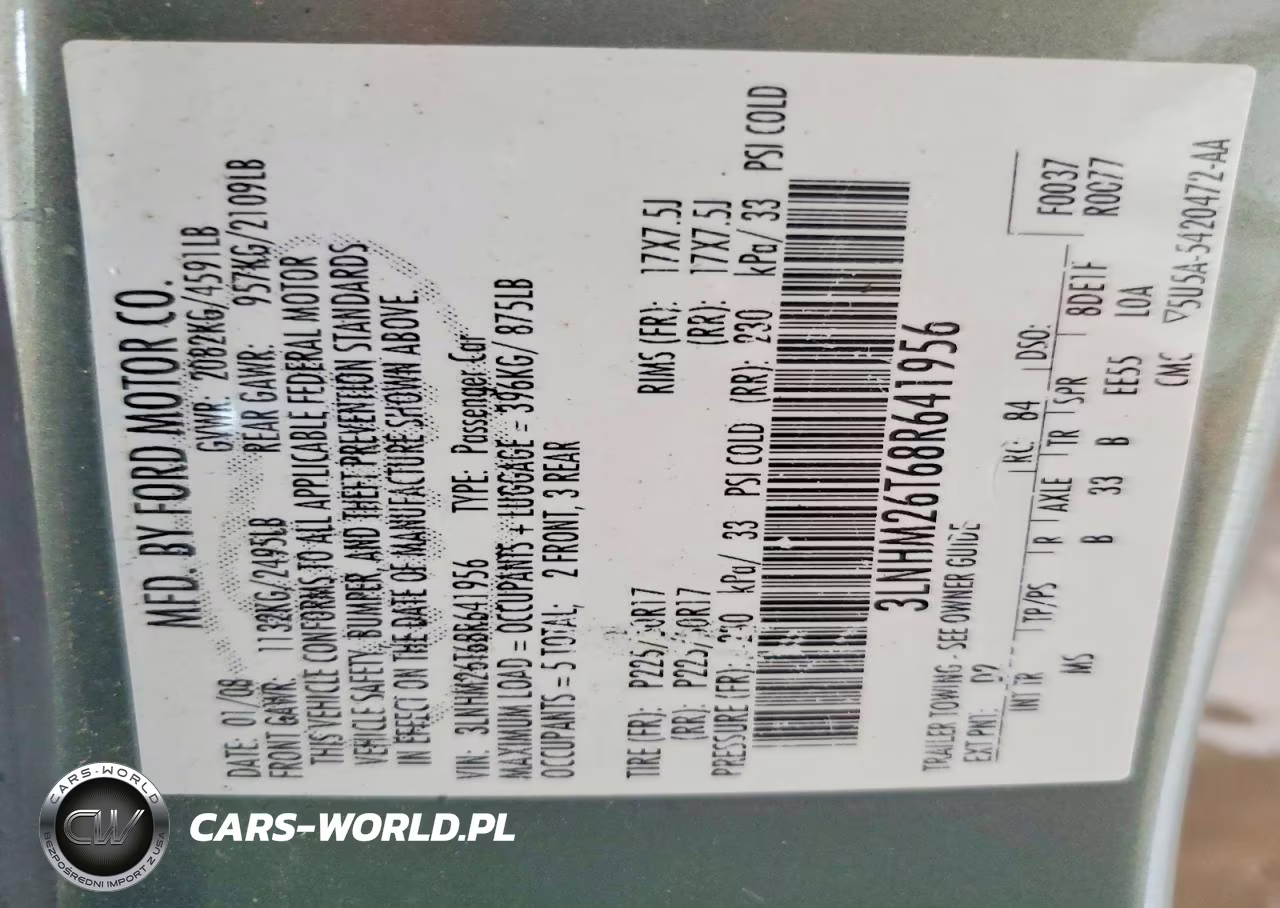 2008 Lincoln Mkz VIN:3LNHM26T68R641956 - 12