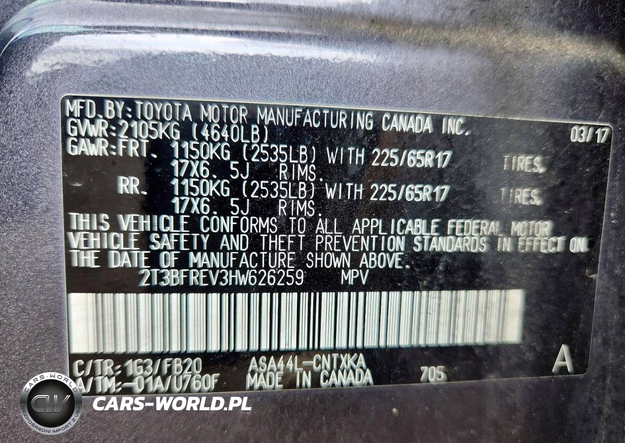 2017 Toyota Rav4 Le VIN:2T3BFREV3HW626259 - 12