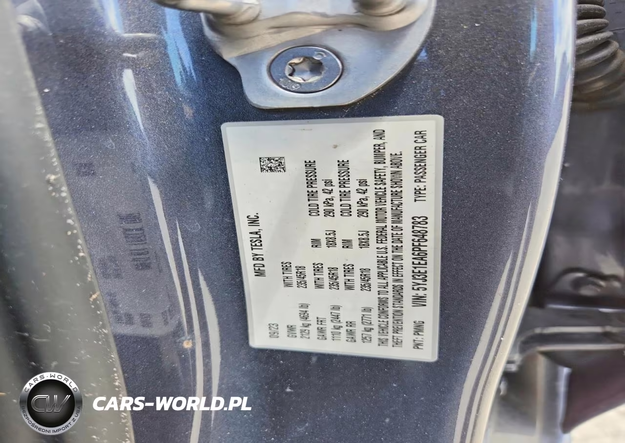 2023 Tesla Model 3 VIN:5YJ3E1EA6PF648783 - 12