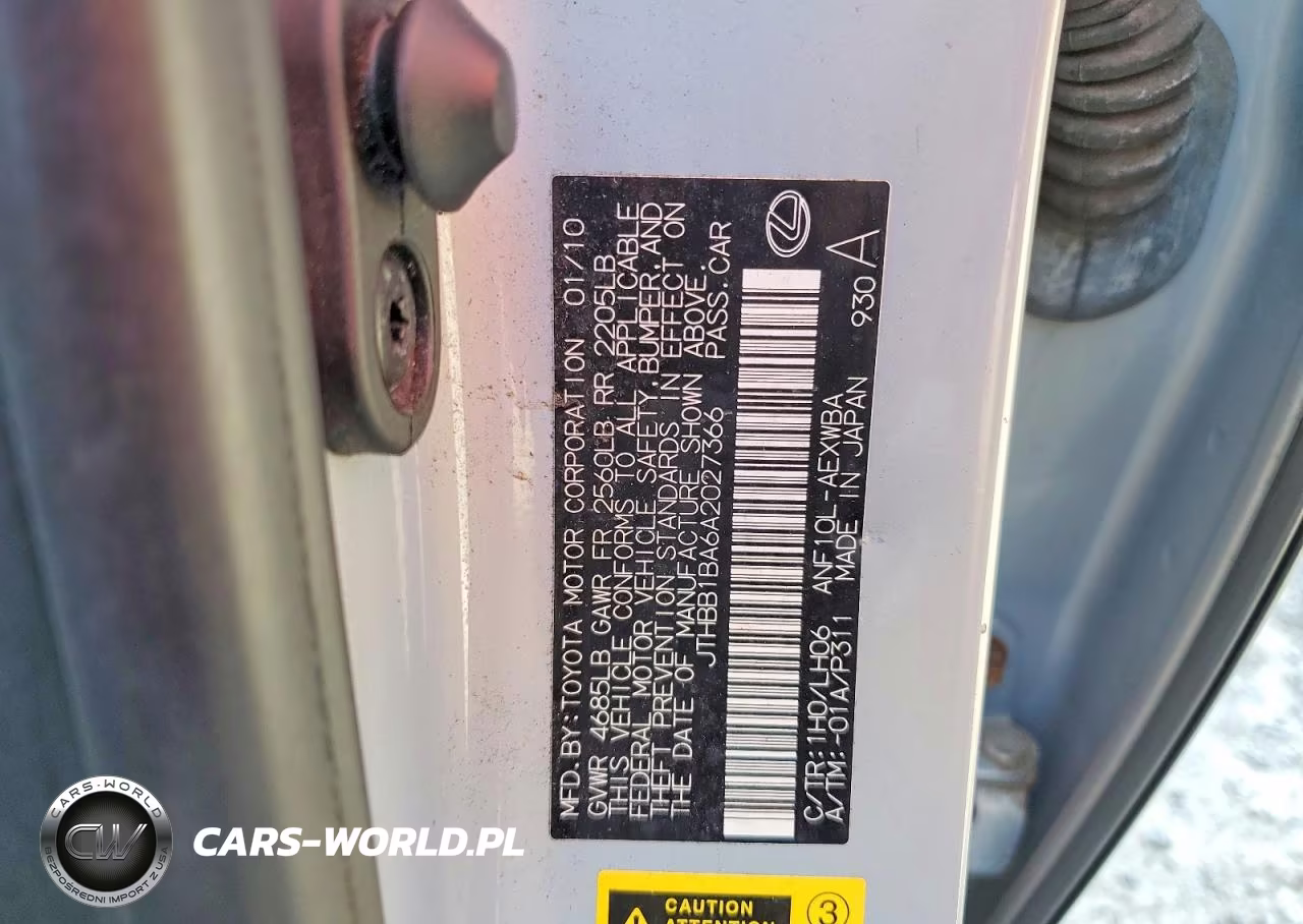 2010 Lexus Hs 250H VIN:JTHBB1BA6A2027366 - 12