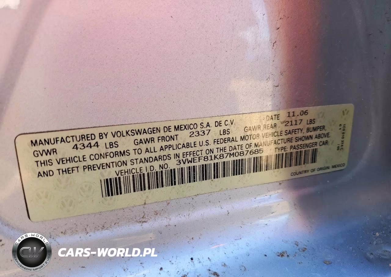 2007 Volkswagen Jetta Wolfsburg VIN:3VWEF81K87M087685 - 12