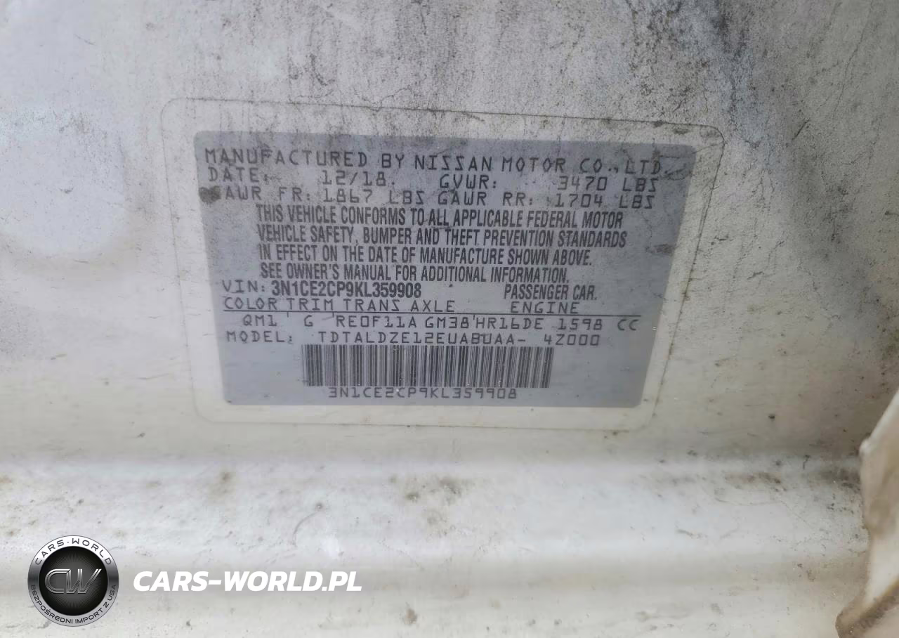 2019 Nissan Versa Note Sv VIN:3N1CE2CP9KL359908 - 12