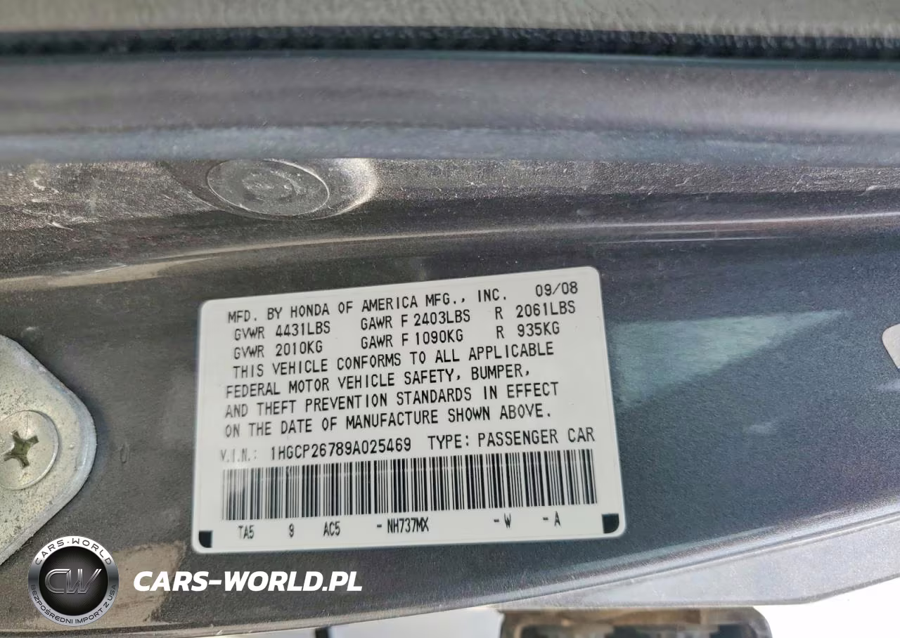 2009 Honda Accord Ex VIN:1HGCP26789A025469 - 12