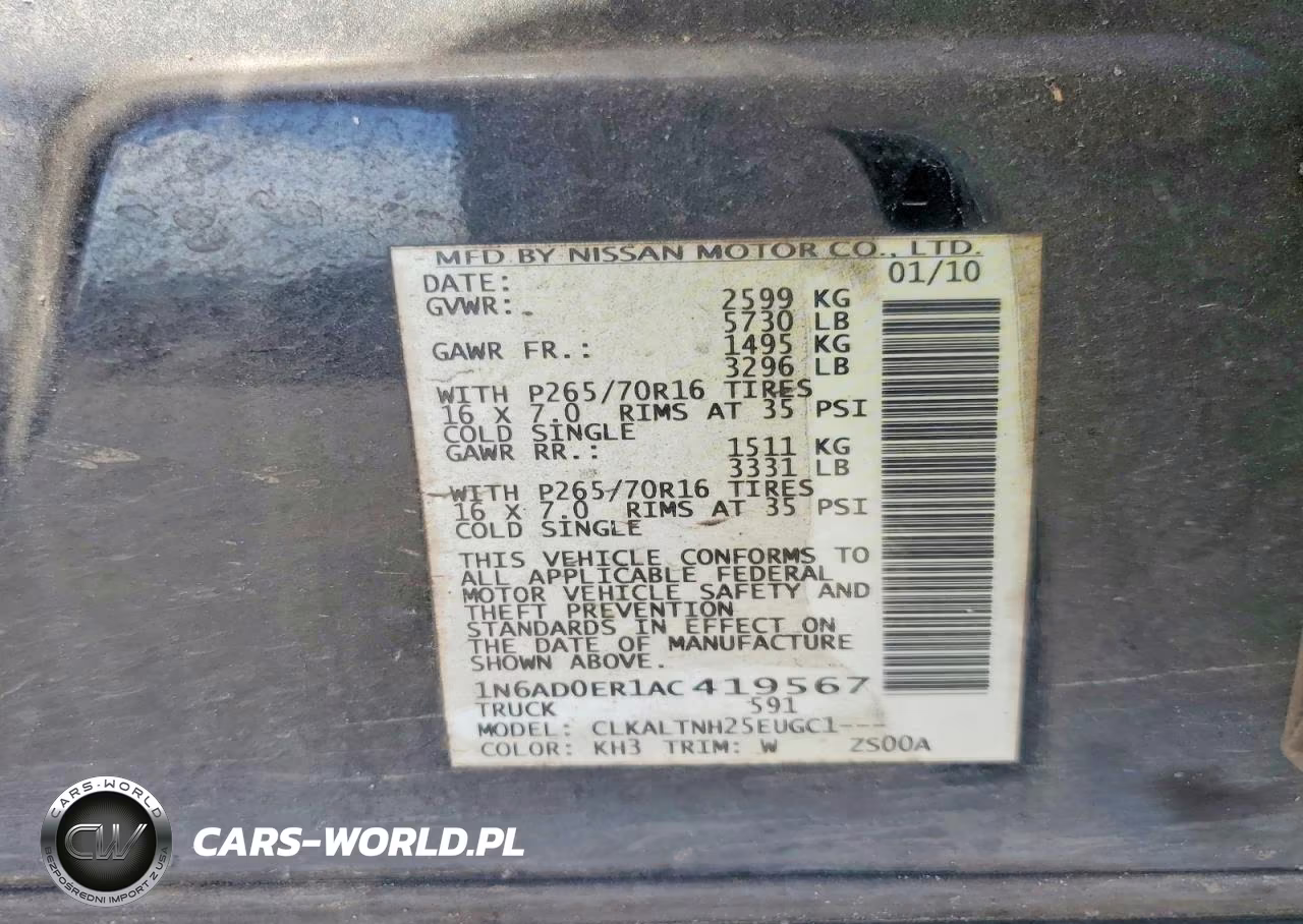 2010 Nissan Frontier Se V6 VIN:1N6AD0ER1AC419567 - 12