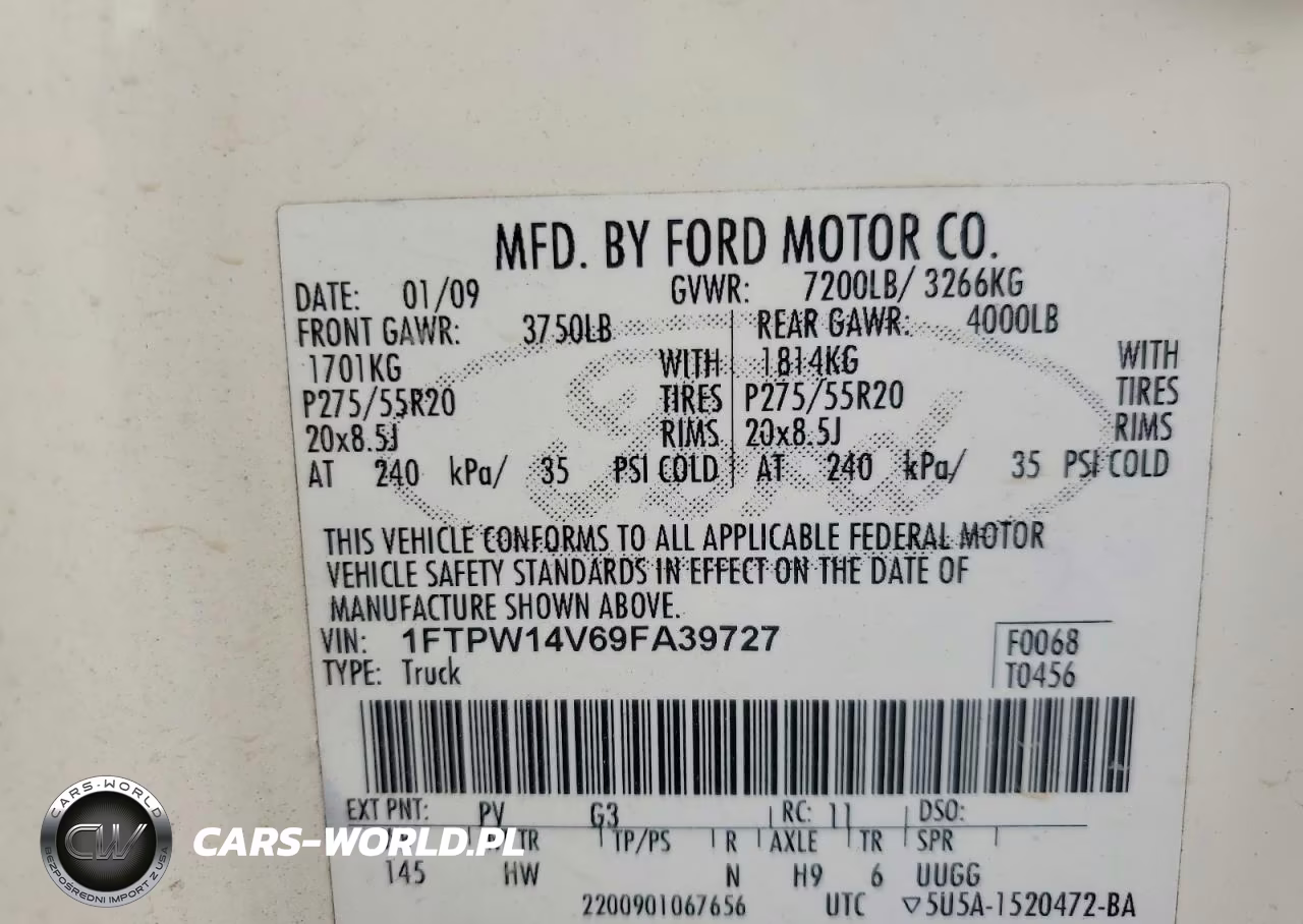 2009 Ford F150 Supercrew VIN:1FTPW14V69FA39727 - 12