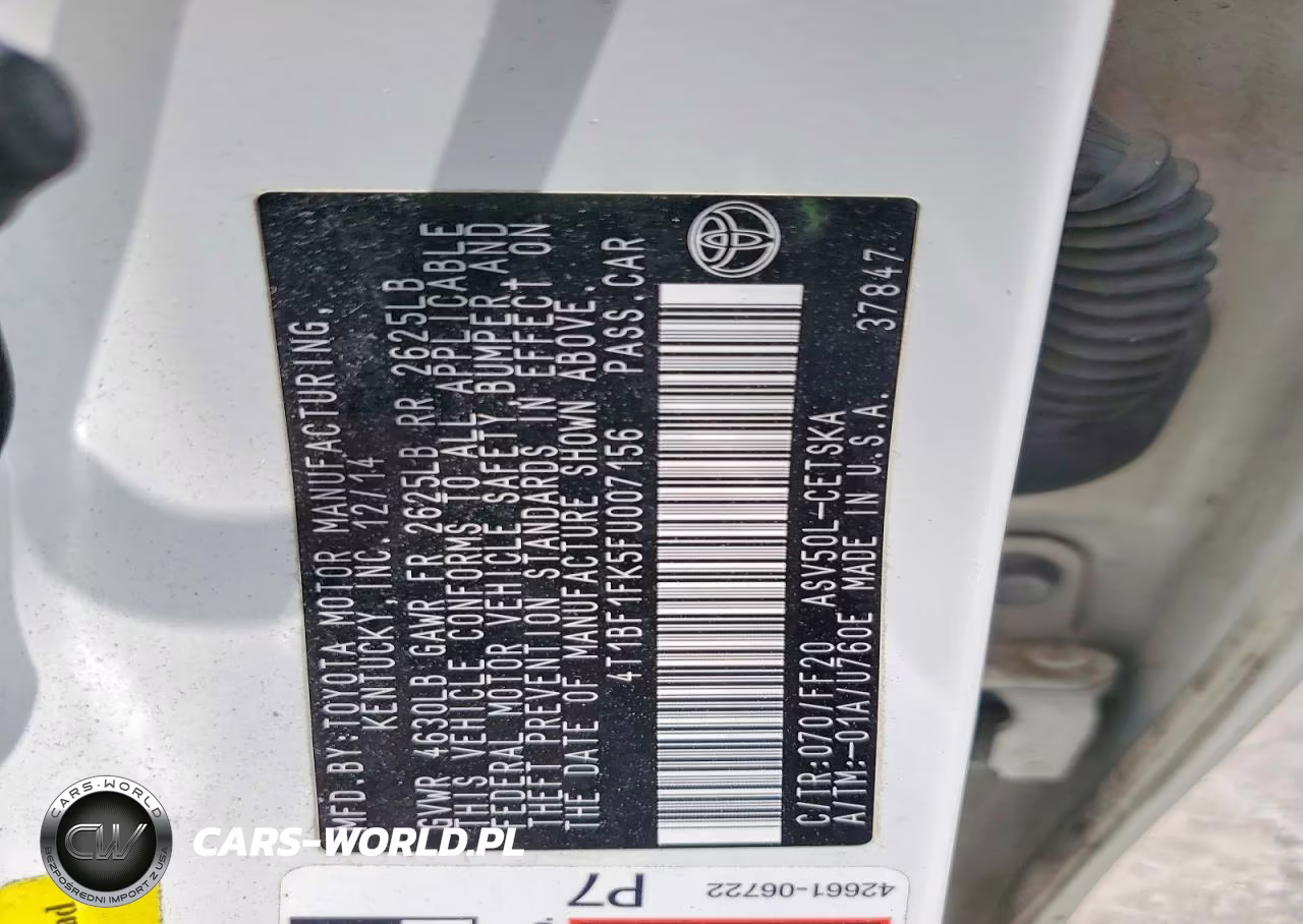 2015 Toyota Camry Se VIN:4T1BF1FK5FU007156 - 13