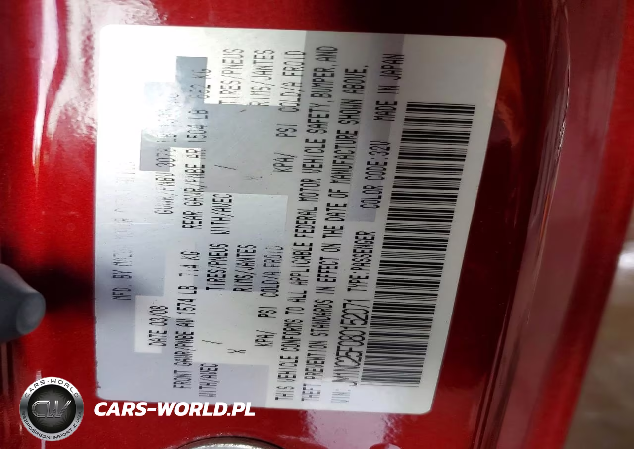 2008 Mazda Mx-5 Miata VIN:JM1NC25F080152071 - 13
